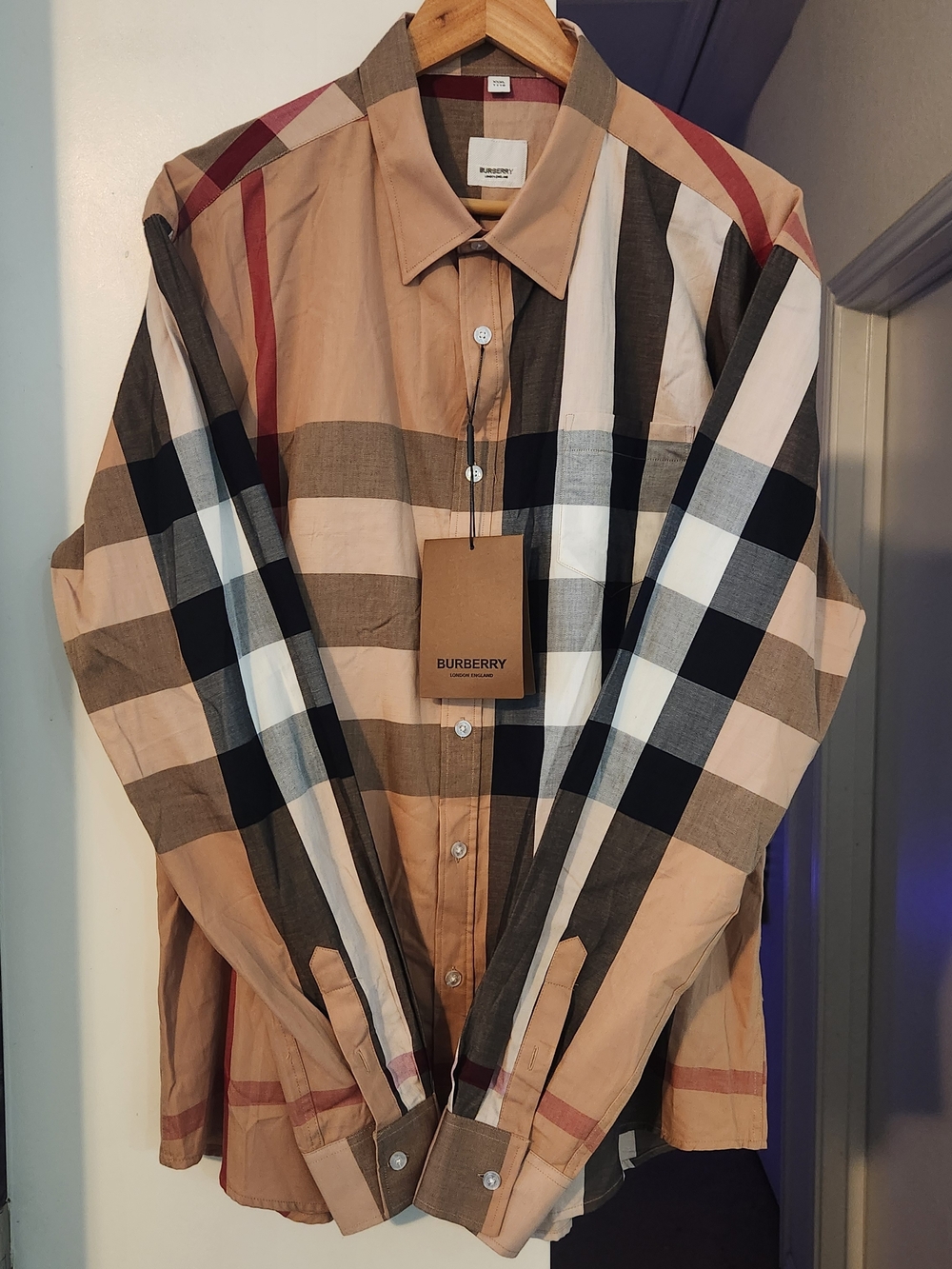 NEW BURBERRY Summerton CHECK SHIRT ARCHIVE BEIGE Big & Tall 3XL Plaid $625